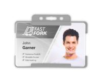 Grey Single-Sided Open Faced ID Card Holders - Landscape (Pack of 100)